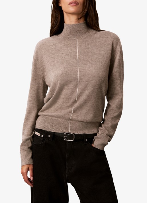 Calvin Klein Coltrui in merino wolblend met siernaad