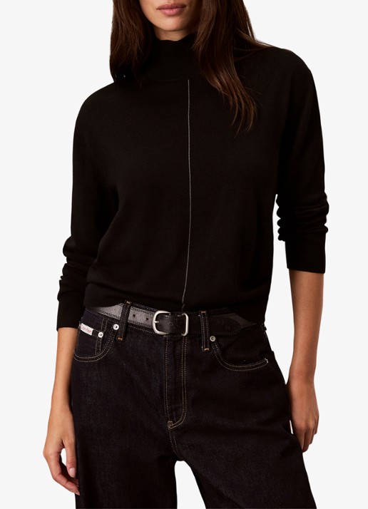 Calvin Klein Coltrui in merino wolblend met siernaad