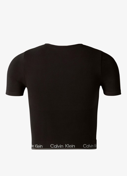 Calvin Klein Crop top met logoband - detail zwart