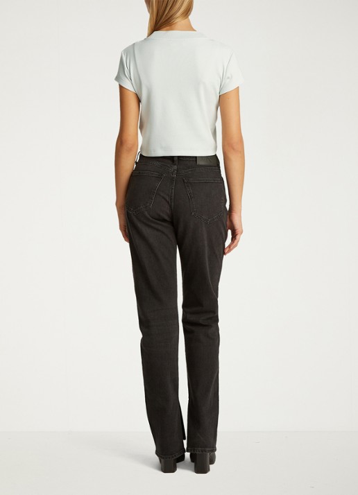 Calvin Klein Cropped T-shirt met logo - achterkant mint