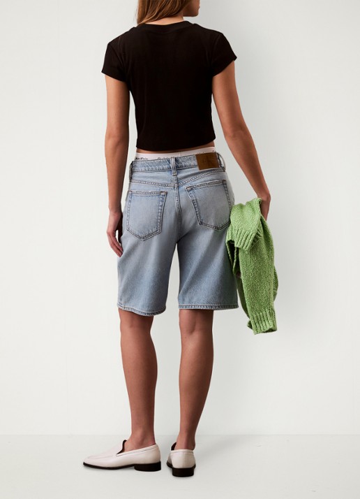 Calvin Klein Cropped T-shirt met logo - achterkant 2 zwart