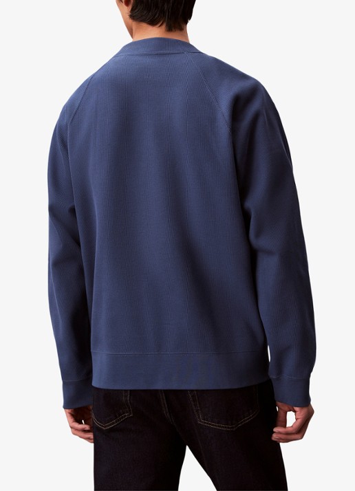 Calvin Klein Fijngebreid vest met logo - achterkant blauwgrijs