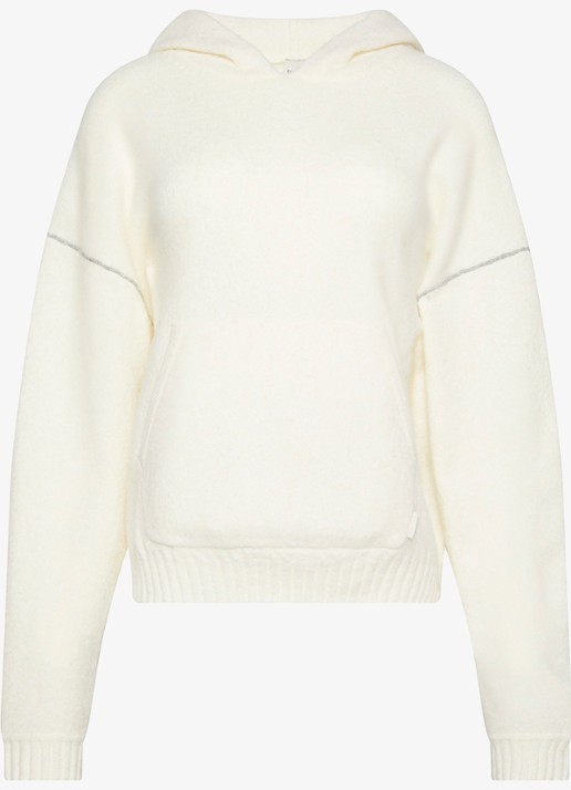 Calvin Klein Fijngebreide hoodie met lurex - voorkant 6 ivoor