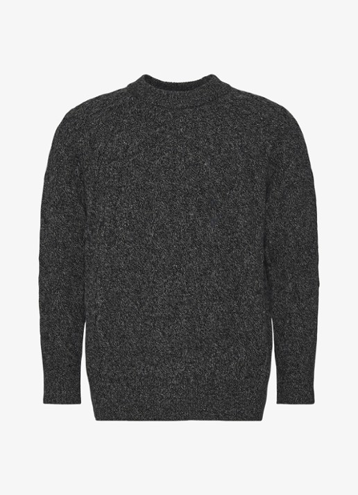 Calvin Klein Fijngebreide trui in wolblend - voorkant donkergrijs
