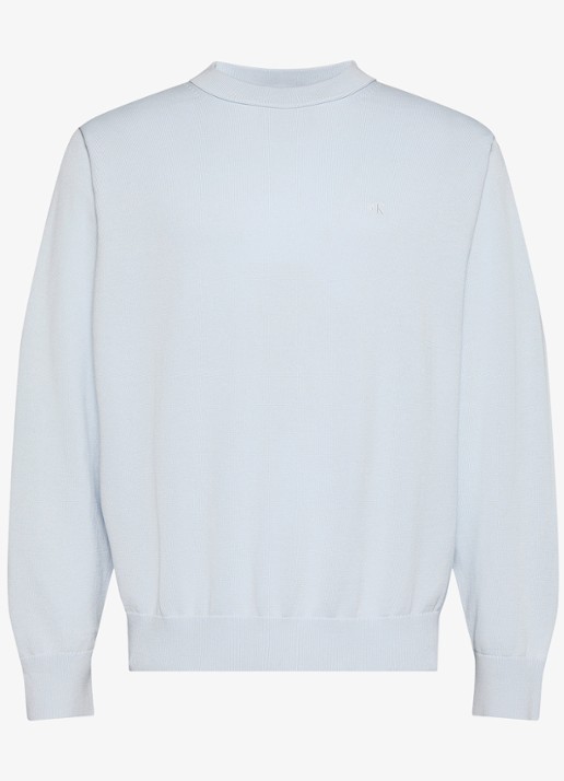 Calvin Klein Fijngebreide trui met logo - voorkant 3 lichtblauw