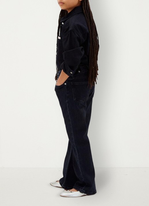 Calvin Klein Flared jeans met steekzakken - detail 5 donkerblauw