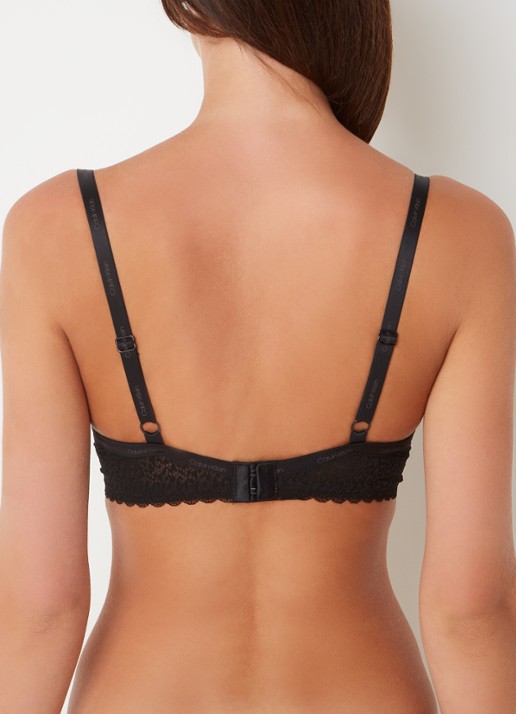 Calvin Klein Flirty voorgevormde balconette bh met kant - achterkant 4 zwart