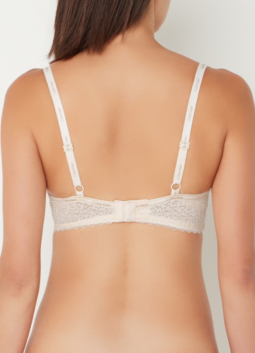 Calvin Klein Flirty voorgevormde balconette bh met kant - achterkant 3 wit