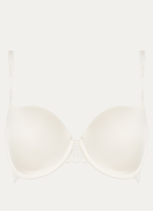 Calvin Klein Flirty voorgevormde balconette bh met kant - voorkant 4 wit