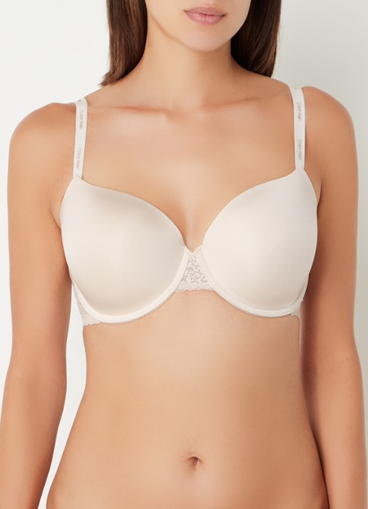 Calvin Klein Flirty voorgevormde balconette bh met kant - detail 2 gebroken wit