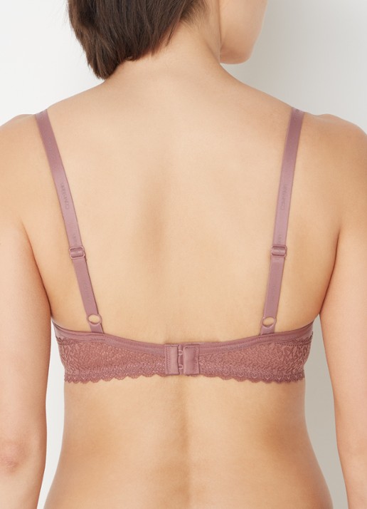 Calvin Klein Flirty voorgevormde balconette bh met kant - achterkant 3 bordeauxrood