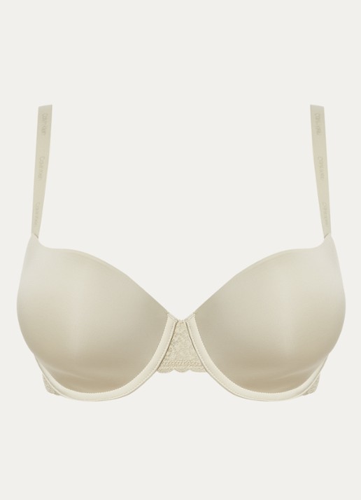 Calvin Klein Flirty voorgevormde balconette bh met kant - voorkant 4 lindegroen