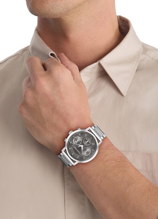 Calvin Klein Gauge horloge CK25200493  - voorkant 4 zilver