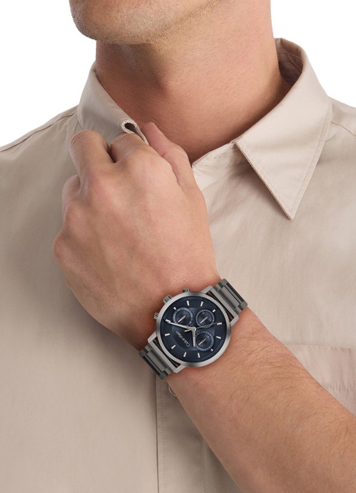Calvin Klein Gauge horloge CK25200495 - voorkant 4 antraciet