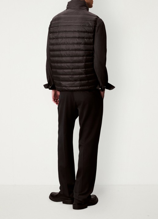 Calvin Klein Gewatteerde bodywarmer met opstaande kraag  - achterkant zwart