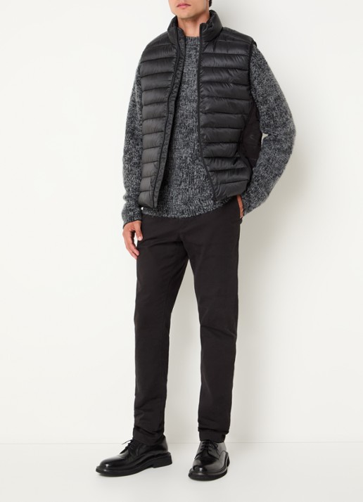 Calvin Klein Gewatteerde bodywarmer met ritszakken - voorkant 4 zwart