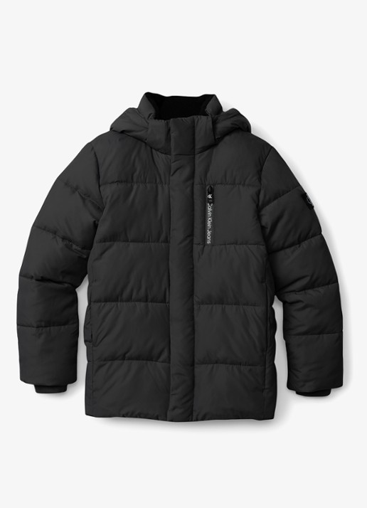 Calvin Klein Gewatteerde jas met afneembare capuchon - detail 11 zwart