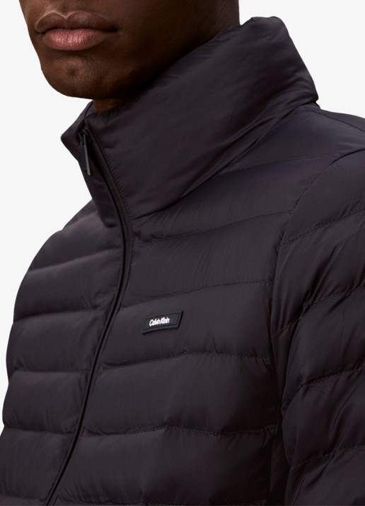 Calvin Klein Gewatteerde jas met opstaande kraag - detail 5 donkerblauw