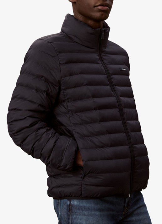 Calvin Klein Gewatteerde jas met opstaande kraag - detail 6 donkerblauw