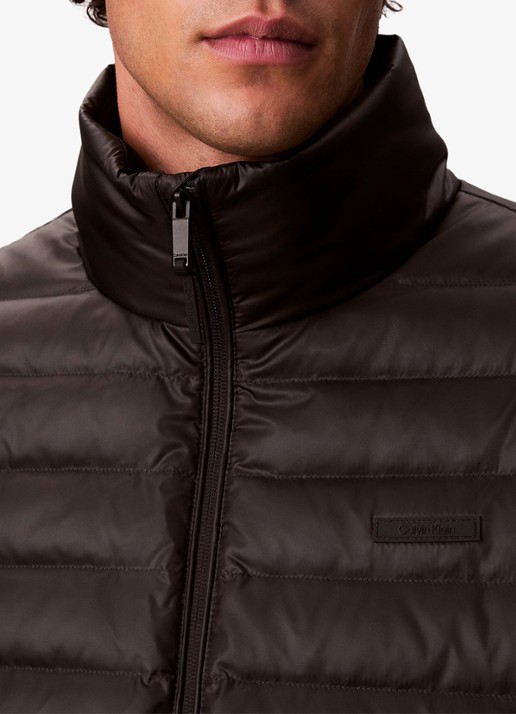 Calvin Klein Gewatteerde jas met opstaande kraag - detail 7 zwart