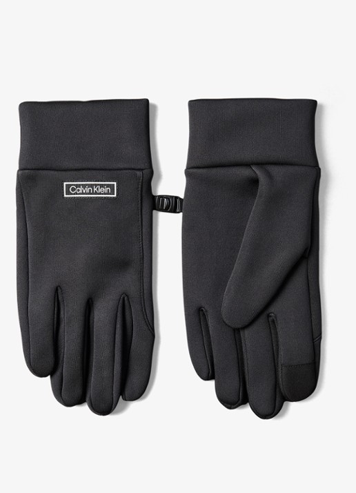 Calvin Klein Handschoenen met logo - voorkant zwart
