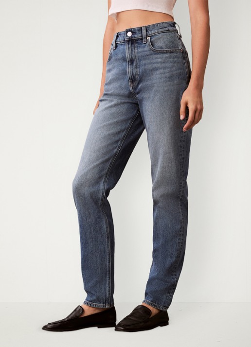 Calvin Klein High waist cropped mom jeans met medium wassing