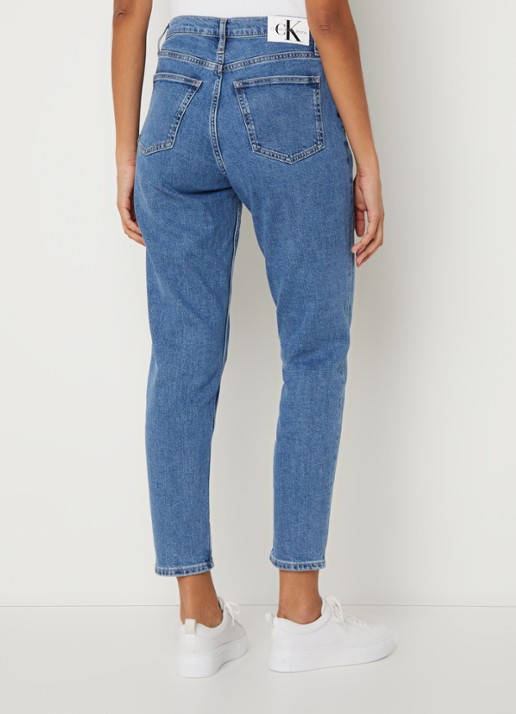 Calvin Klein High waist cropped mom jeans met medium wassing - achterkant 3 indigo