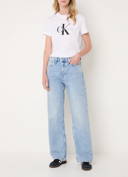 Calvin Klein High waist flared jeans met medium wassing - voorkant 3 indigo