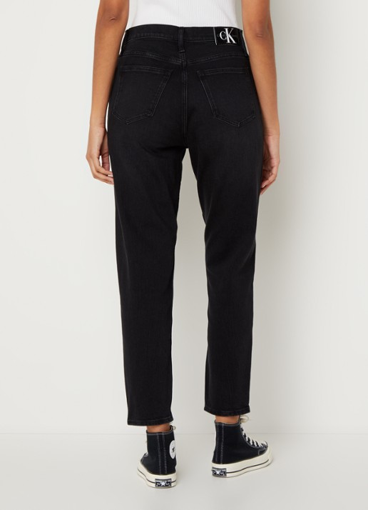 Calvin Klein High waist mom jeans met gekleurde wassing - achterkant denim