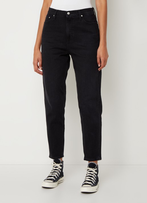 Calvin Klein High waist mom jeans met gekleurde wassing - detail 4 denim