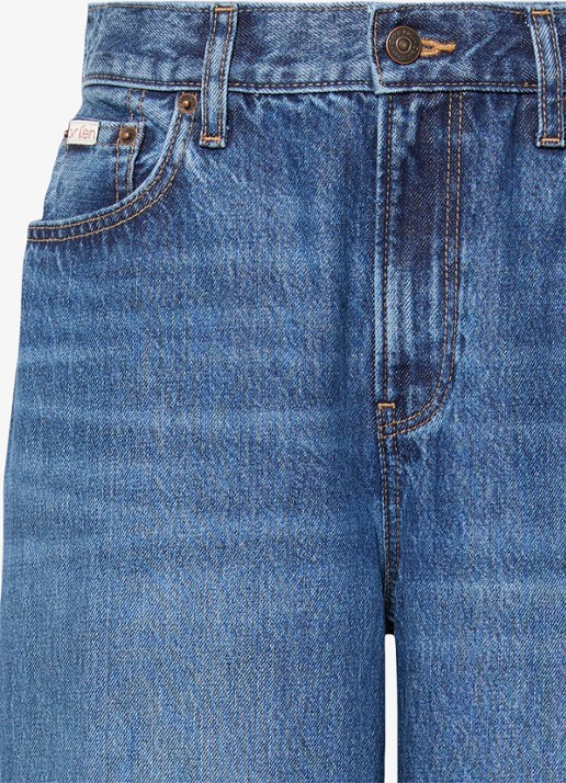 Calvin Klein High waist mom jeans met medium wassing - detail 3 indigo