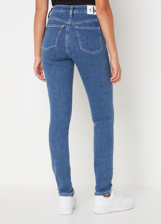 Calvin Klein High waist skinny jeans met medium wassing  - achterkant 5 denim
