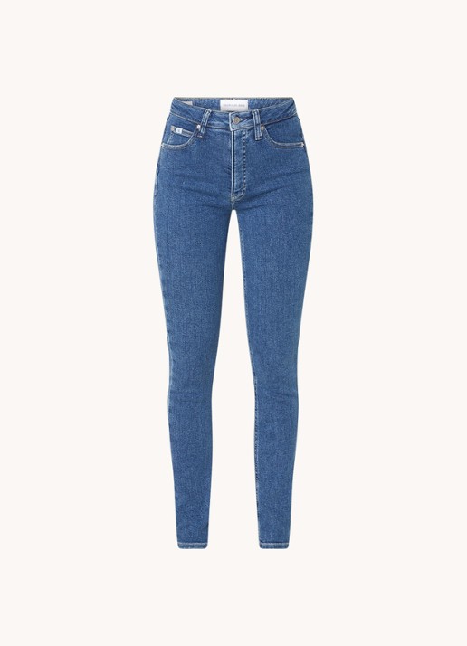 Calvin Klein High waist skinny jeans met medium wassing  - voorkant 3 denim