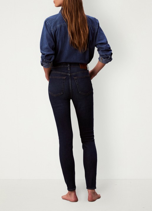 Calvin Klein High waist skinny jeans met steekzakken - achterkant denim