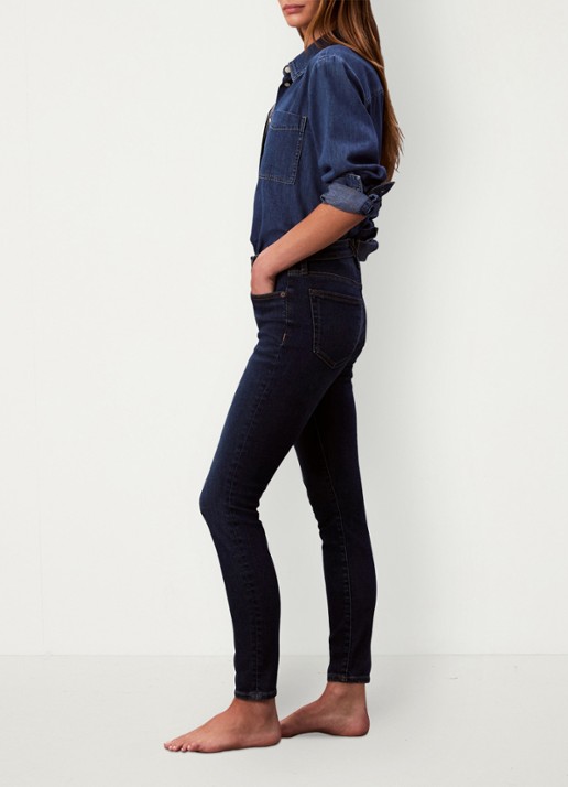 Calvin Klein High waist skinny jeans met steekzakken - detail 4 denim