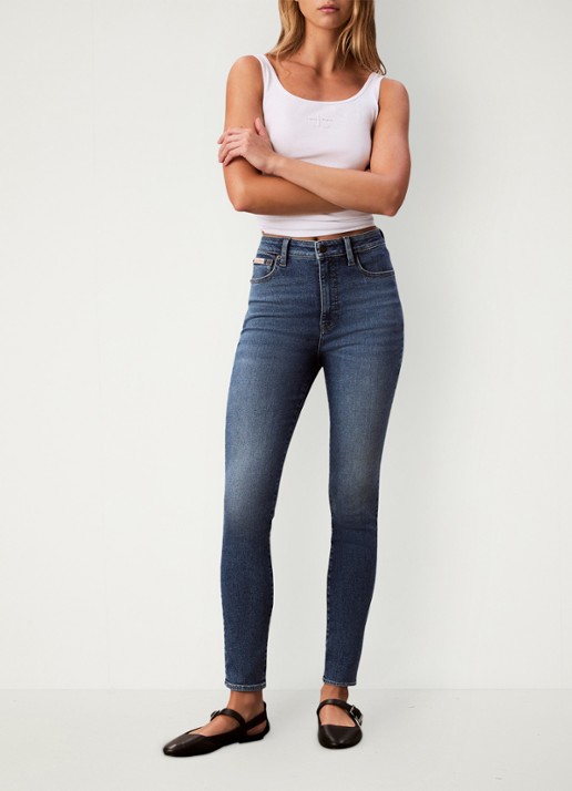 Calvin Klein High waist skinny jeans met steekzakken - voorkant 6 jeans