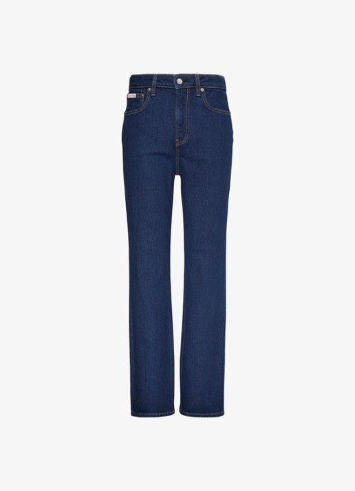 Calvin Klein High waist slim fit jeans met steekzakken - voorkant denim