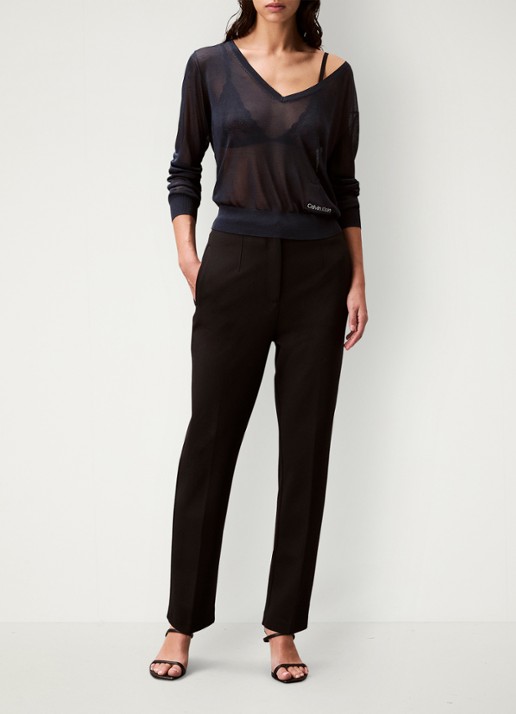 Calvin Klein High waist straight fit chino met steekzakken