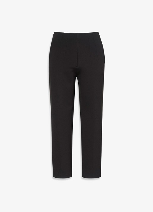 Calvin Klein High waist straight fit chino met steekzakken - voorkant 2 zwart