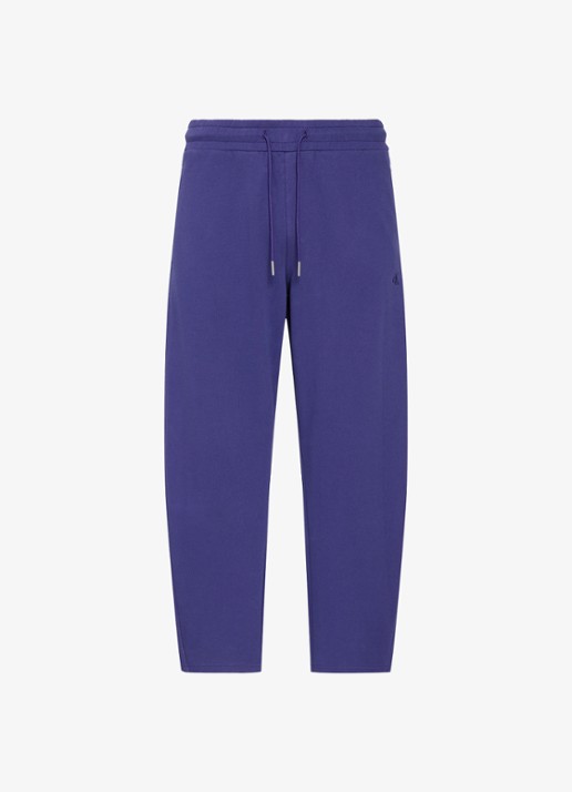 Calvin Klein High waist straight fit joggingbroek met steekzakken - voorkant 2 donkerblauw