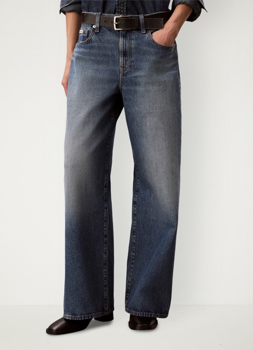 Calvin Klein High waist wide fit jeans met medium wassing