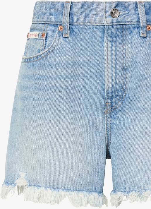 Calvin Klein High waist wide leg korte broek van denim - detail 3 denim
