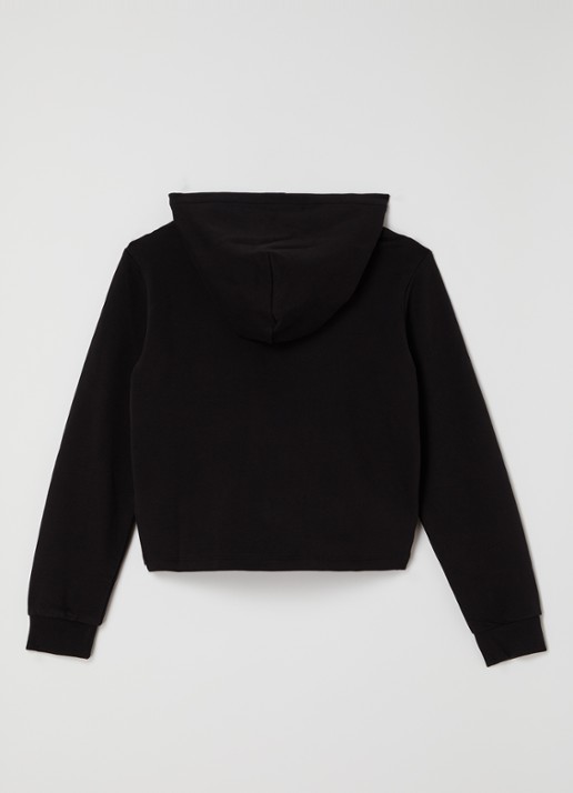Calvin Klein Hoodie met geknoopt detail - voorkant 2 zwart