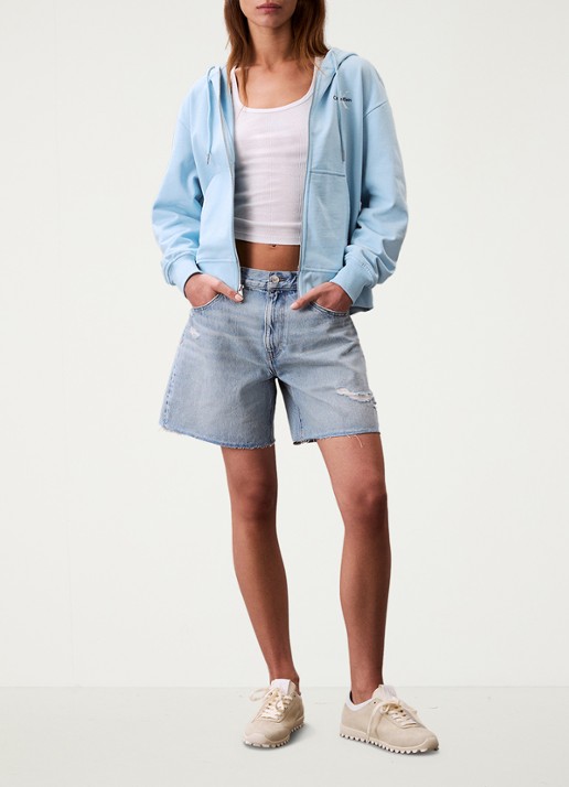 Calvin Klein Hoodie met logo - voorkant 5 lichtblauw