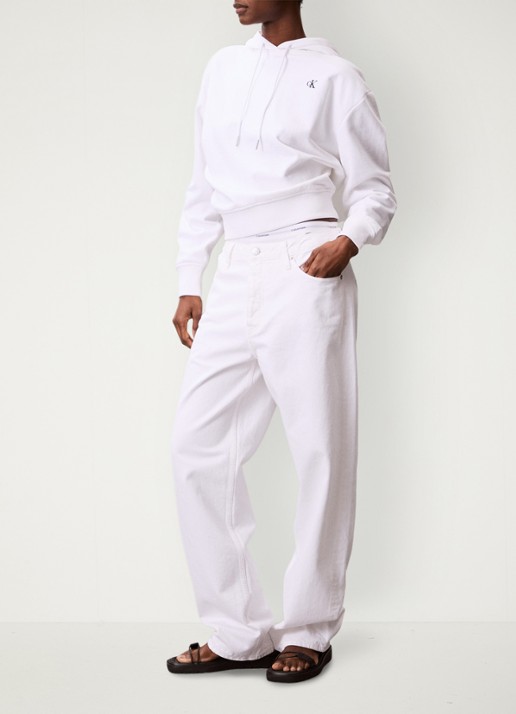 Calvin Klein Hoodie met logo - voorkant 2 wit