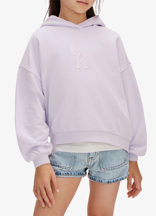 Calvin Klein Hoodie met logo - detail 4 lila