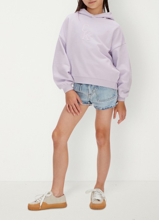Calvin Klein Hoodie met logo - voorkant 2 lila