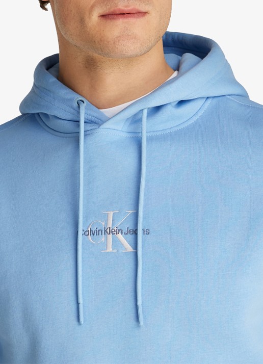 Calvin Klein Hoodie met logoborduring - detail 5 blauw