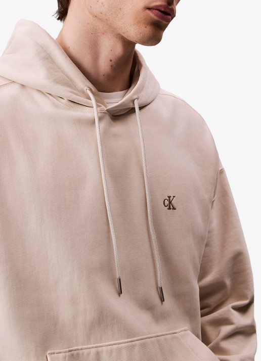 Calvin Klein Hoodie met logoborduring - detail 4 chalk-67u