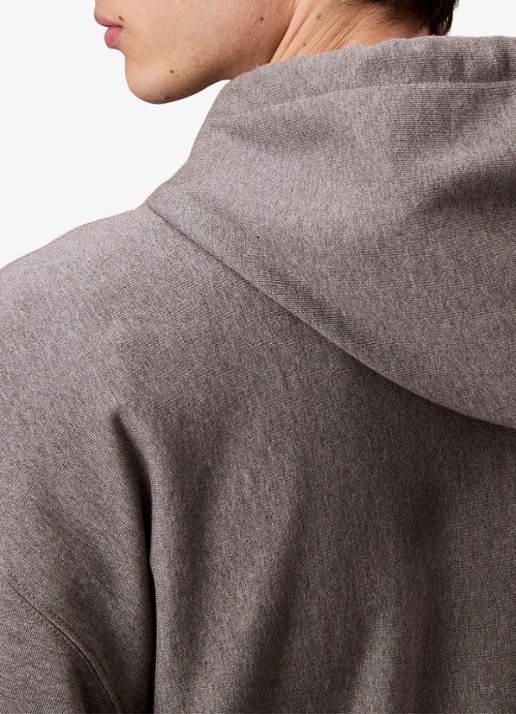 Calvin Klein Hoodie met logoborduring - detail 3 med grey htr-p7e